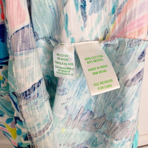 Lilly Pulitzer Essie Dress Sparkling Blue Hey Bay Bay Sailboat Print Women’s XXS - Picture 7 of 12